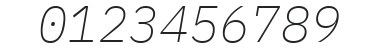 IBM Plex Mono ExtraLight Italic numbers preview