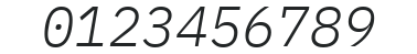 IBM Plex Mono Light Italic numbers preview