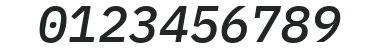 IBM Plex Mono Medium Italic numbers preview