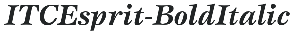 ITCEsprit-Bold Italic preview