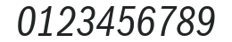 ITC Franklin Gothic LT Com Book Compressed Italic numbers preview