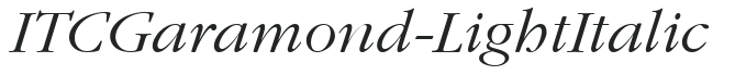 ITCGaramond-Light Italic preview