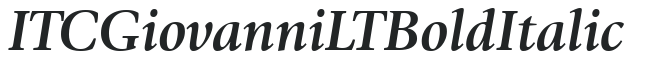 ITC Giovanni LT Bold Italic preview