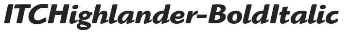 ITCHighlander-Bold Italic preview