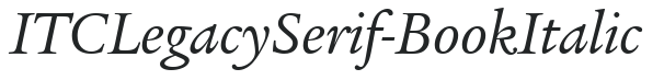 ITCLegacySerif-Book Italic preview