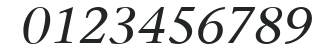 ITC Stone Serif LT Italic numbers preview