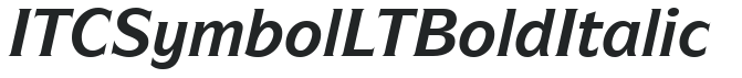ITC Symbol LT Bold Italic preview