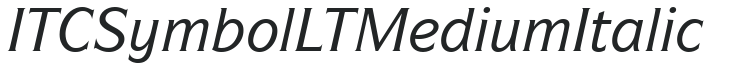 ITC Symbol LT Medium Italic preview