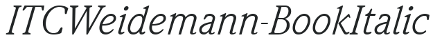 ITCWeidemann-Book Italic preview