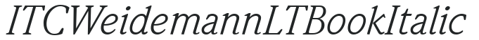 ITC Weidemann LT Book Italic preview