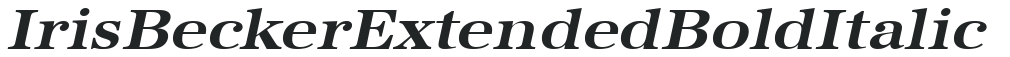 IrisBeckerExtended Bold Italic preview