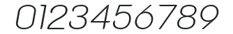K2D Thin Italic numbers preview