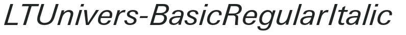 LTUnivers-BasicRegularItalic letters preview