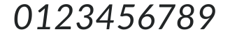 Lato Italic numbers preview