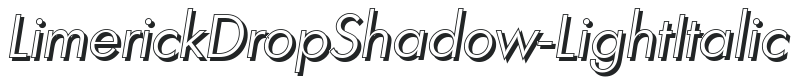 LimerickDropShadow-Light Italic letters preview