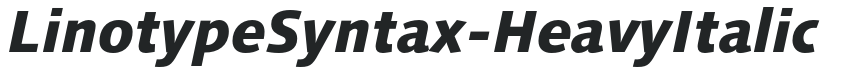 LinotypeSyntax-HeavyItalic preview