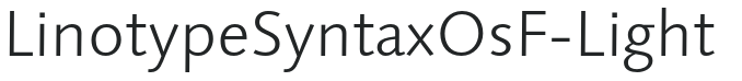 LinotypeSyntaxOsF-Light letters preview