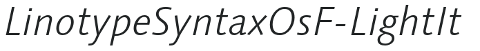 LinotypeSyntaxOsF-LightIt letters preview