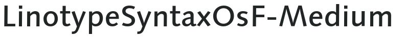 LinotypeSyntaxOsF-Medium preview