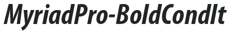 MyriadPro-BoldCondIt preview
