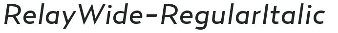 RelayWide-RegularItalic preview
