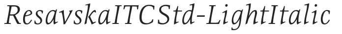 ResavskaITCStd-LightItalic preview