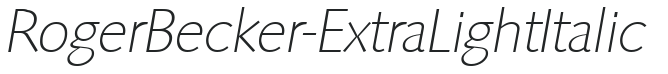 RogerBecker-ExtraLight Italic preview