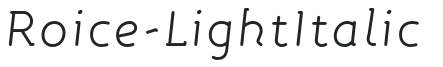 Roice-LightItalic preview