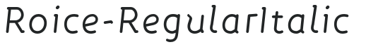 Roice-RegularItalic preview