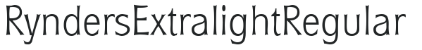 RyndersExtralight Regular letters preview