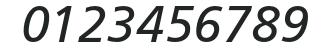 SALFrutiger-Italic numbers preview