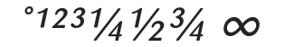 Sari-MediumItalicExp numbers preview