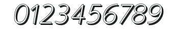 SaxonyDropShadow-ExtraLight Italic numbers preview