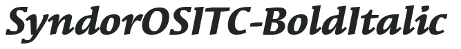 SyndorOSITC-Bold Italic preview
