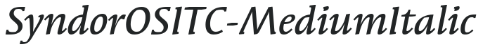 SyndorOSITC-Medium Italic preview