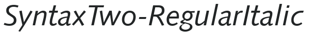SyntaxTwo-RegularItalic preview