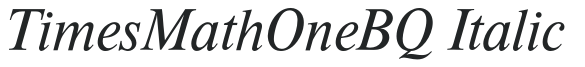 TimesMathOneBQ-Italic preview
