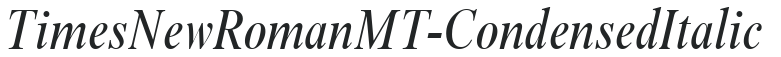 TimesNewRomanMT-Condensed Italic preview