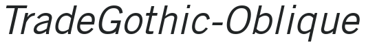 TradeGothic-Oblique preview
