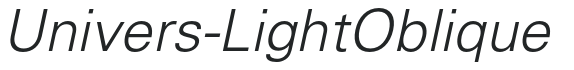 Univers-LightOblique preview