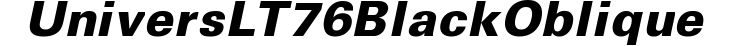 Univers LT 76 Black Oblique preview