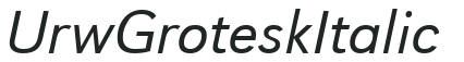 UrwGrotesk Italic preview