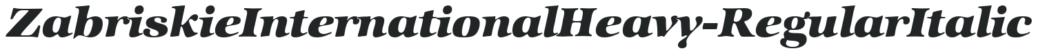 ZabriskieInternationalHeavy-RegularItalic preview
