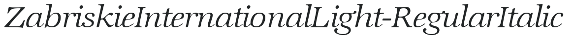 ZabriskieInternationalLight-RegularItalic preview