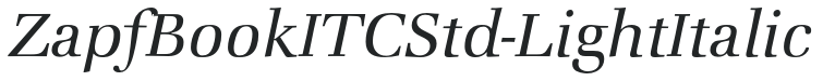 ZapfBookITCStd-LightItalic preview