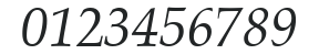 Zapf Calligraphic801 HU Italic numbers preview