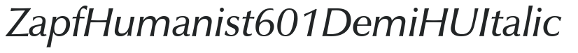 Zapf Humanist601Demi HU Italic preview