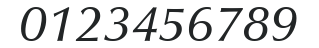 Zapf Humanist601Demi HU Italic numbers preview