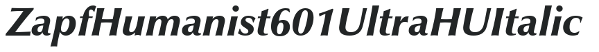 Zapf Humanist601Ultra HU Italic preview