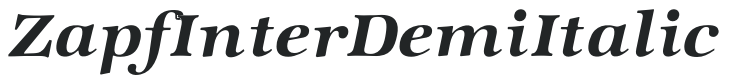 ZapfInterDemiItalic preview